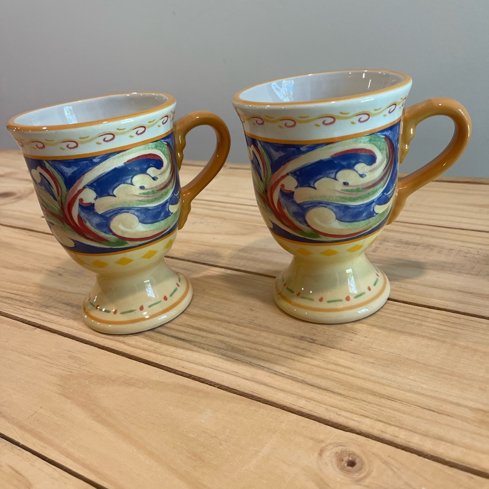 Villa della Luna ceramic coffee mugs. Pfaltzgraff. 2004
